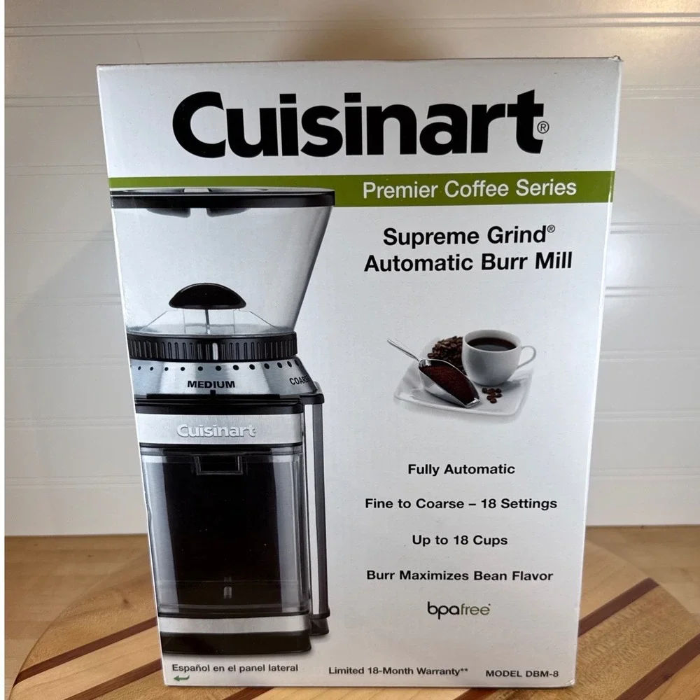 Cuisinart Supreme Grind Automatic Burr Mill Coffee Grinder DBM-8 Silver New